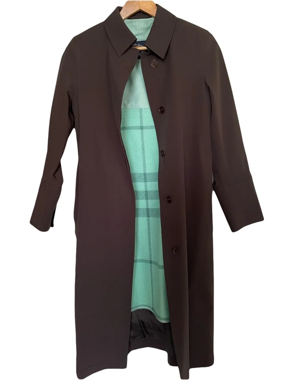 Burberry London Dark Brown Single-Breasted Car Coat - Picture 13 of 14
